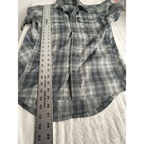 Sitka Gear Mens Plaid Short-Sleeve Button-Up Shirt Small Cotton Blend Pockets - Picture 7 of 7
